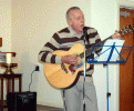 Rod Moors leading congregation in 'Amazing Grace'